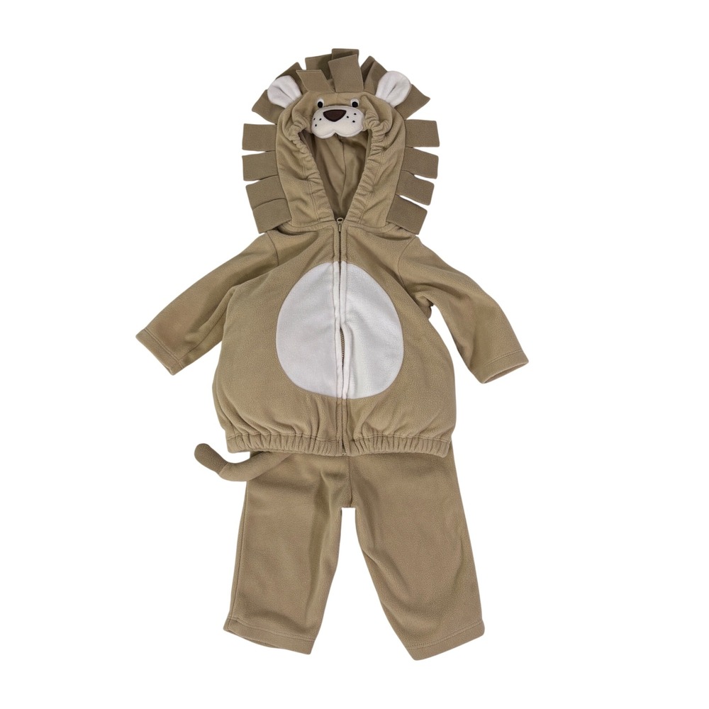 Carter's Lion Costume Baby 3-6m Warm Fleece Hooded Vest Pants Set Over Cothes